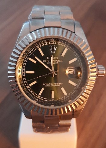 Rolex Parlak Siyah Kadranlı Modern Klasik Erkek Saati