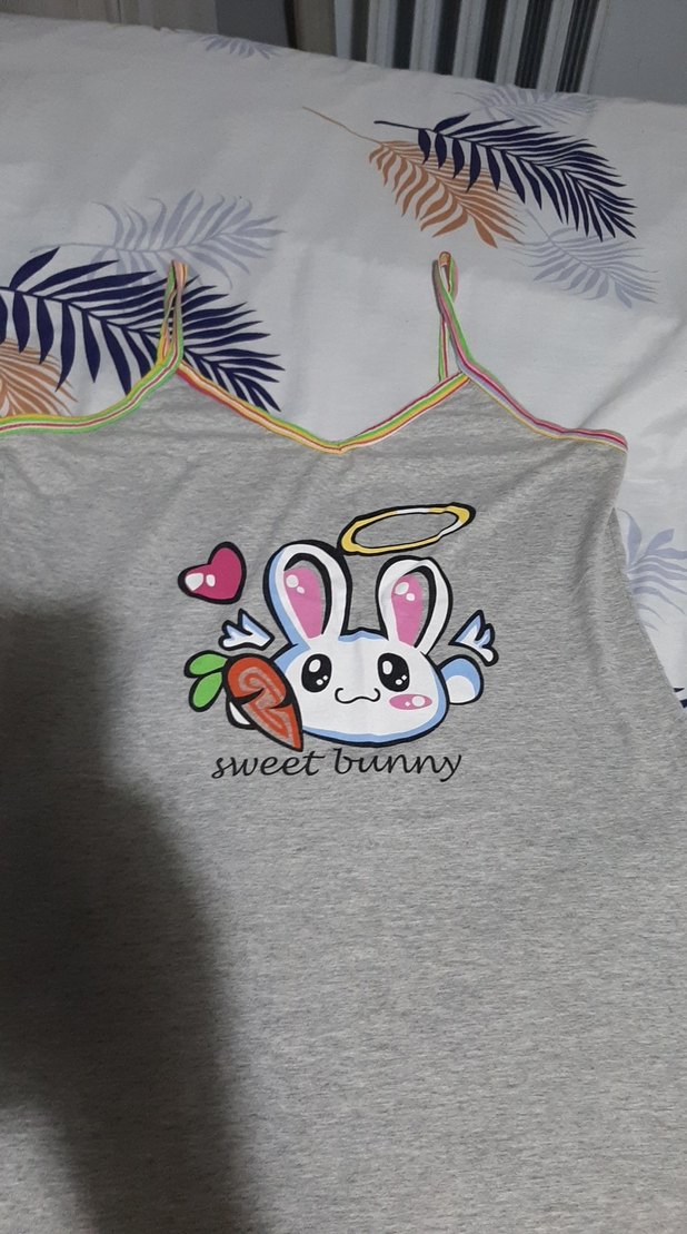 Bayan Gri V Yakalı Baskılı - Görsel 2