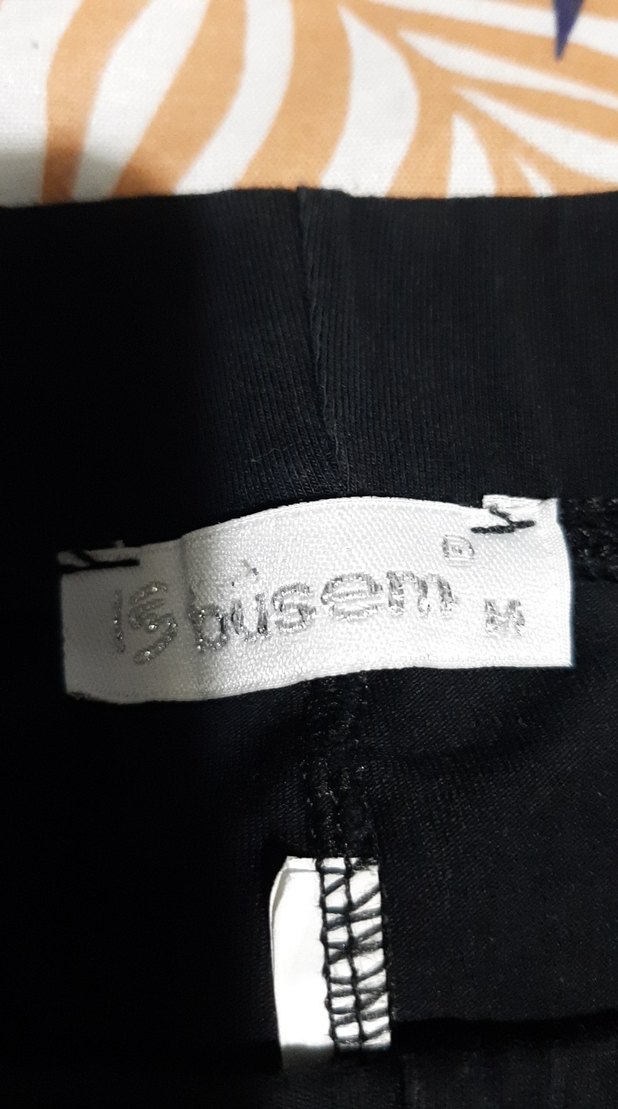 Siyah Elastik Belli Hamile Midi Şort - Görsel 2