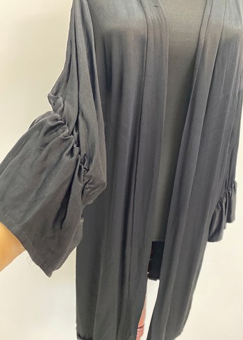 Siyah Uzun Kollu Kadın Kimono - Görsel 3