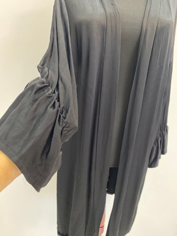 Siyah Uzun Kollu Kadın Kimono - Görsel 3
