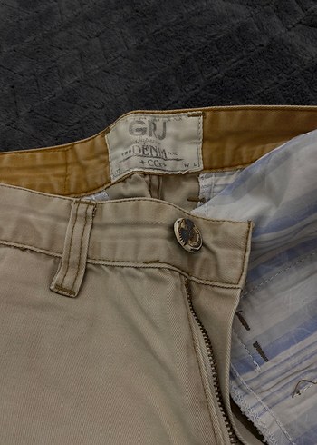 Bej  Düğmeli Erkek Şort - Görsel 3