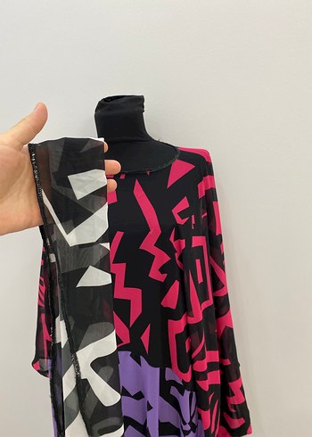 Renkli Oversize Elbise Pareo - Görsel 4