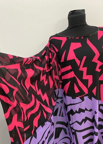 Renkli Oversize Elbise Pareo - Görsel 3