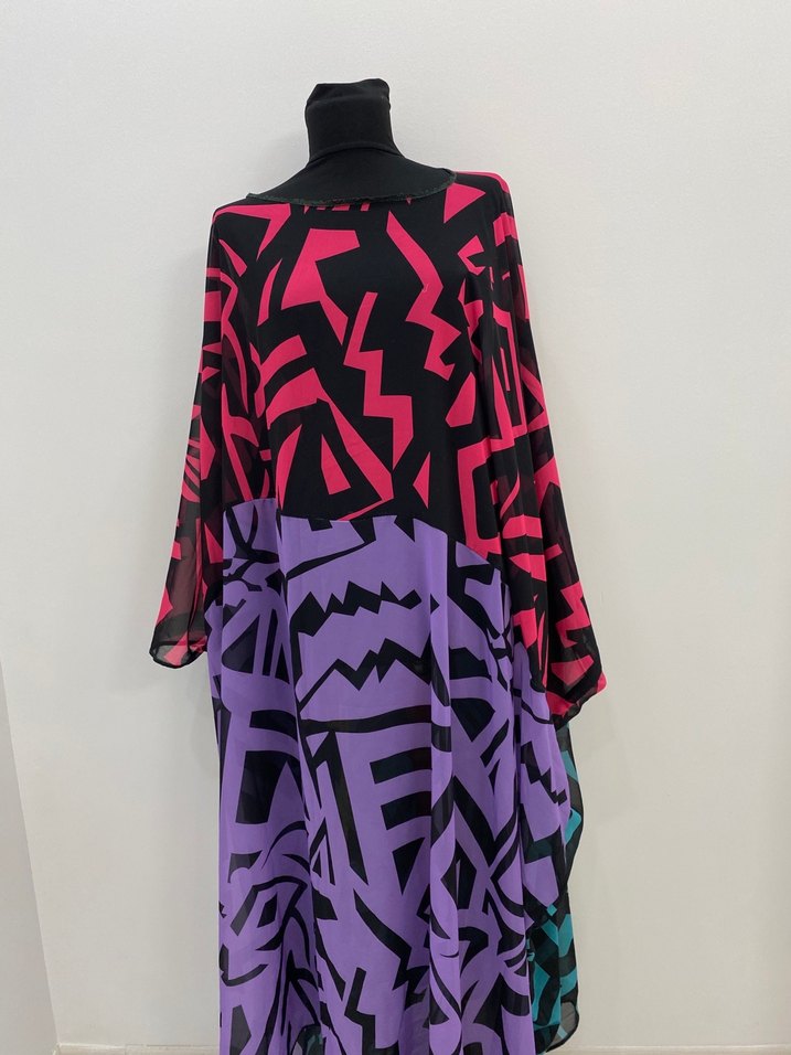 Renkli Oversize Elbise Pareo - Görsel 2