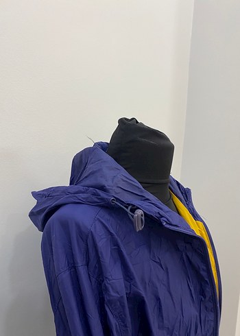 Kadın Mavi Midi Boy Fermuarlı Yağmurluk - Görsel 4