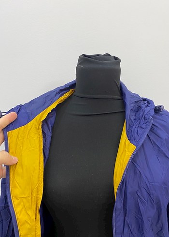 Kadın Mavi Midi Boy Fermuarlı Yağmurluk - Görsel 2