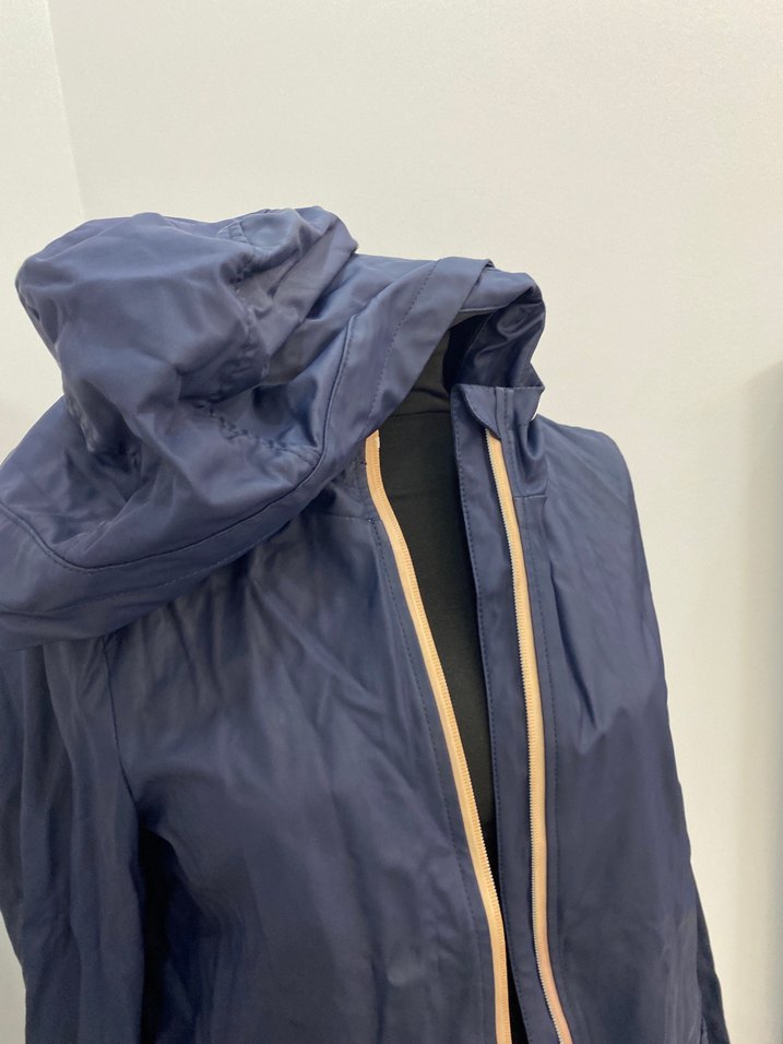 Kadın Lacivert Midi Boy Trençkot yağmurluk - Görsel 5