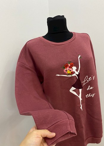 LC Waikiki Bordo Baskılı Kadın Sweatshirt