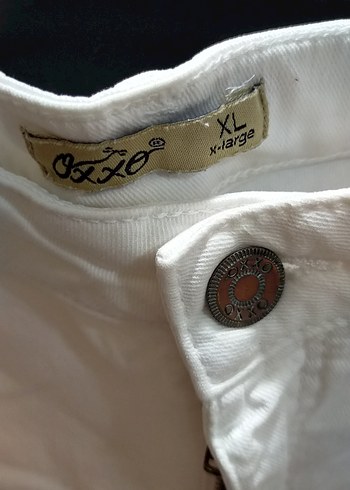 xl Beden Beyaz Rahat Kesim Denim Kadın Pantolon