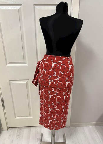 Kırmızı Drapeli Uzun etek - Görsel 5