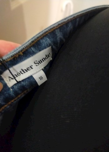 sıfır Lacivert Midi Jean etek XXL - Görsel 3