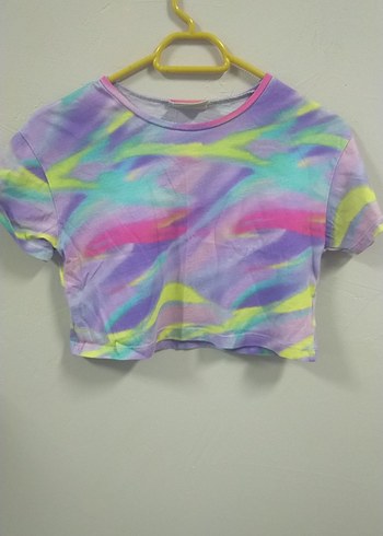 cocukPastel Renkli Tie-Dye Kısa Crop Top 7/8 yas - Görsel 2