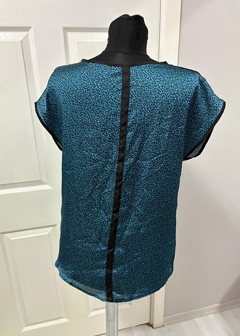 Düğmeli Turkuaz Kadın Bluz - Görsel 4