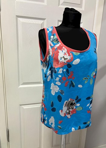 Renkli Baskılı Kolsuz Bluz m bd - Görsel 2