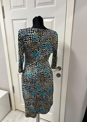 Uzun Kollu Drapeli Midi Elbise 36 bd - Görsel 5