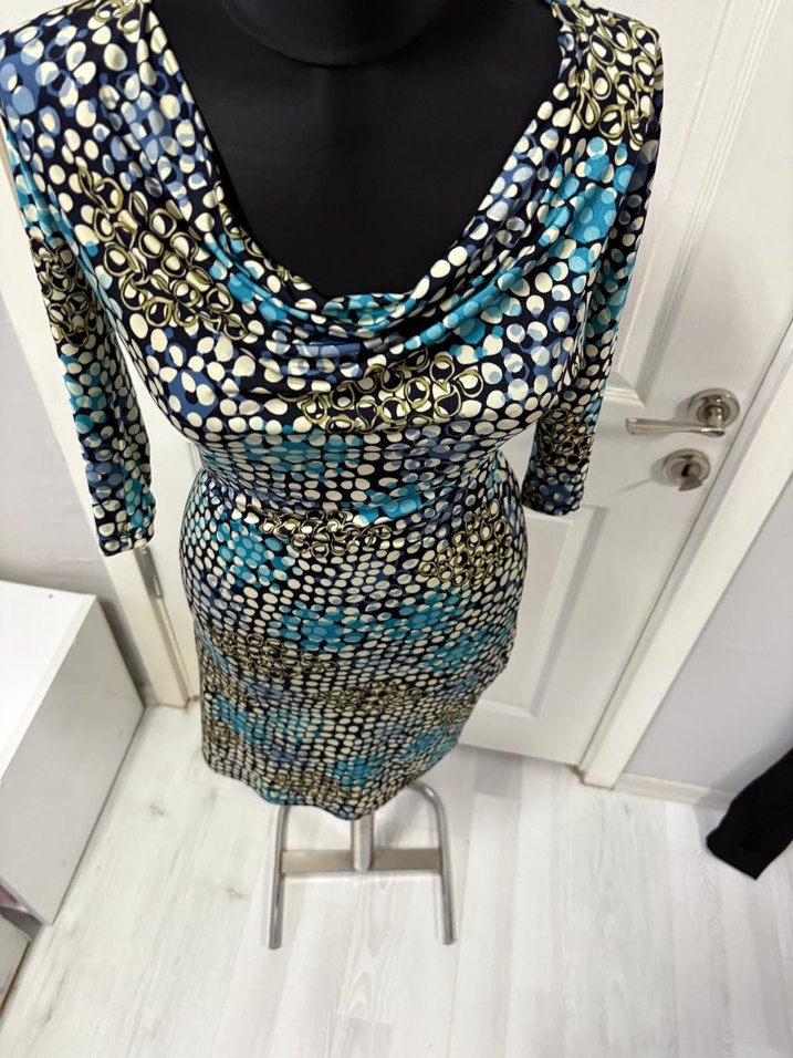 Uzun Kollu Drapeli Midi Elbise 36 bd - Görsel 4