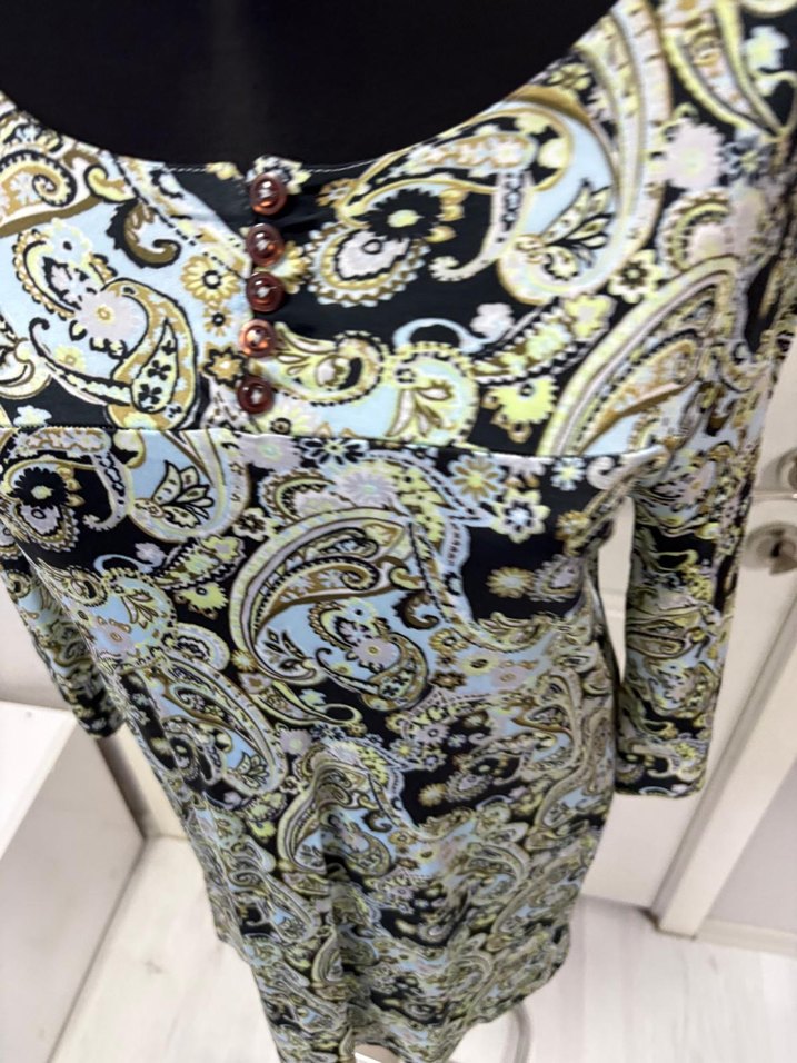 Uzun Bohem Desenli Gri  elbise 36 bd - Görsel 5