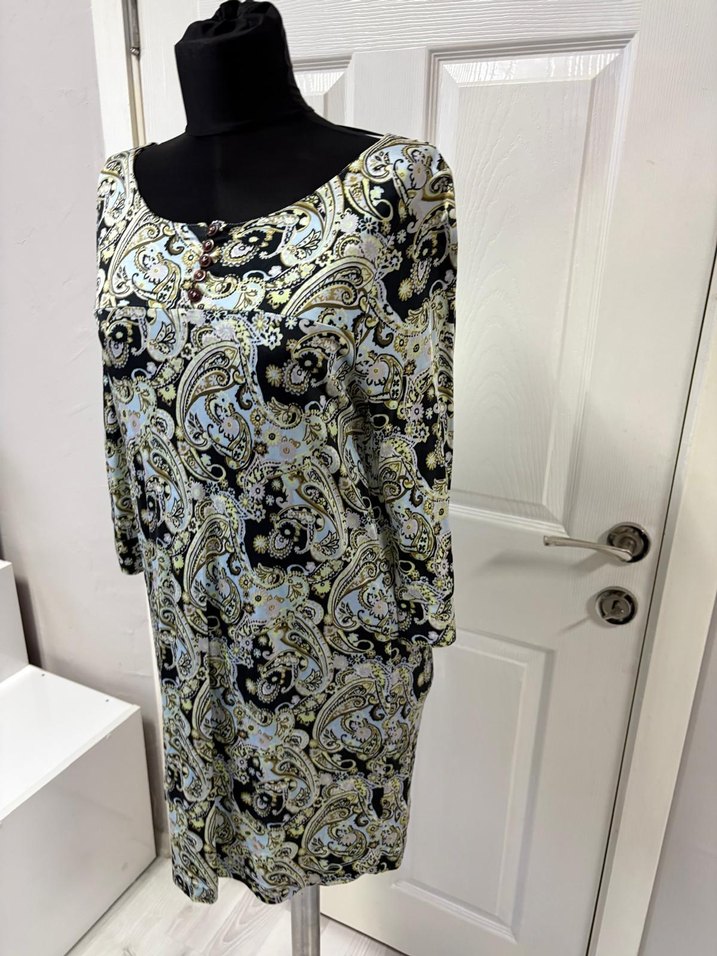 Uzun Bohem Desenli Gri  elbise 36 bd - Görsel 4