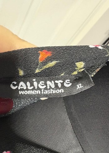 Düğmeli Siyah Desenli Uzun Kollu Elbisexl - Görsel 7