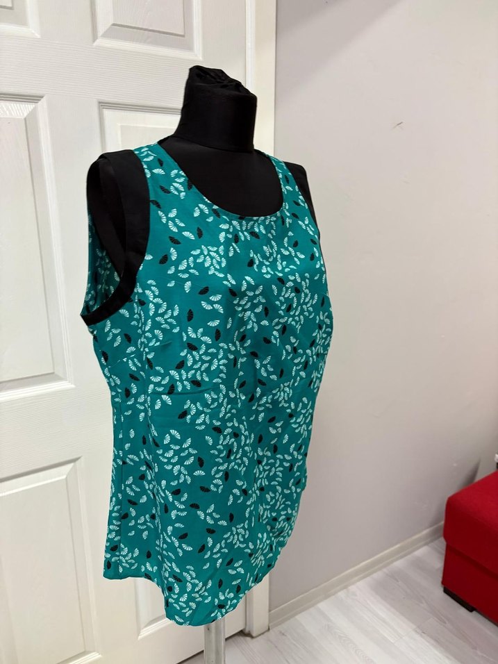 Turkuaz Drapeli Kadın Bluz 44 bd - Görsel 4