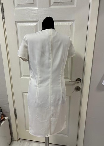 Beyaz V Yakalı kadın elbise 38 bd - Görsel 6