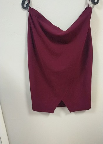 Bordo Drapeli Midi Kalem Etek 40 beden - Görsel 2