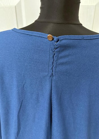 Kadın Mavi Uzun Kollu Midi Tunik 52 beden - Görsel 4