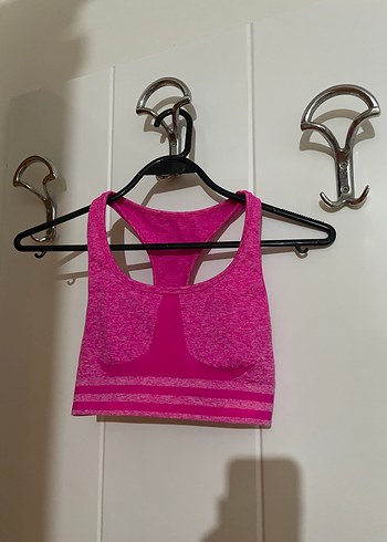 Pembe Kısa Sporcu Sütyeni