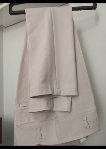 Bej Midi Kumaş Kadın Pantolon