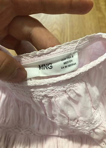 Toz Pembe Pamuklu Transparan Kadın Bluz - Görsel 4