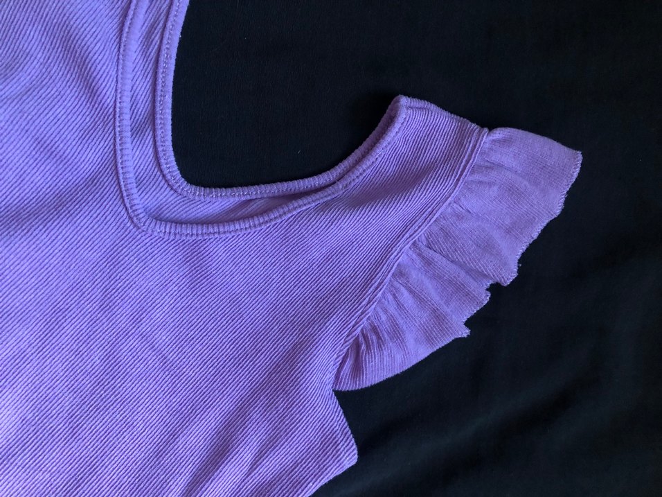 Kadın Mor V Yaka Crop - Görsel 2