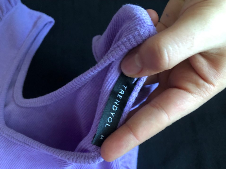 Kadın Mor V Yaka Crop - Görsel 5