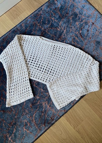 Beyaz Örgü Desensiz üst - Görsel 2