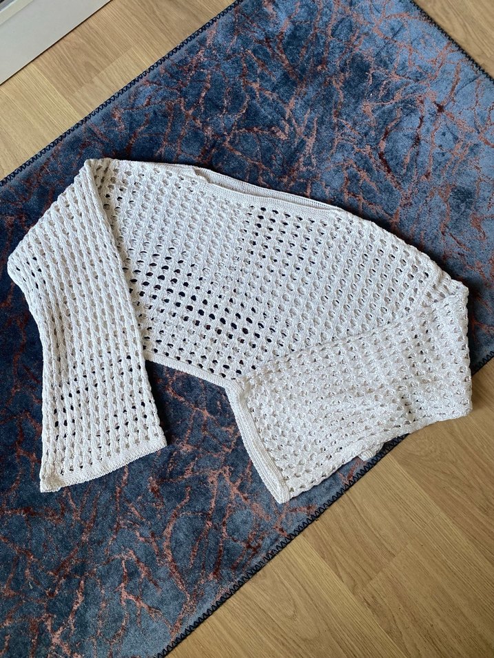 Beyaz Örgü Desensiz üst - Görsel 2