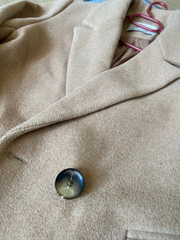 Kadın Camel kaşe Midi Kaban - Görsel 2