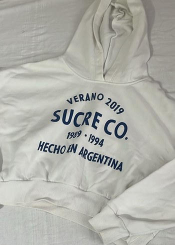 Beyaz Kapüşonlu Kadın Sweatshirt