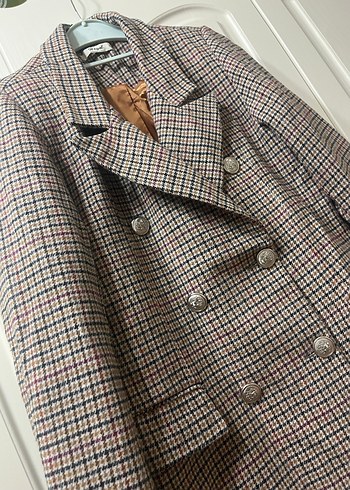 38 Beden Ekose Kadın Blazer Ceket