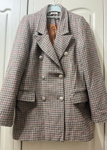 Ekose Kadın Blazer Ceket