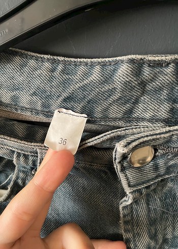 36 Beden Gri Salaş Kesim Midi Kadın Kot Pantolon