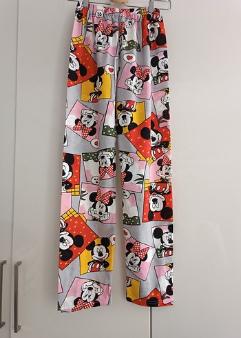 l Beden Renkli Pop Kültür Baskılı Midi Pantolon MİCKEY MOUSE