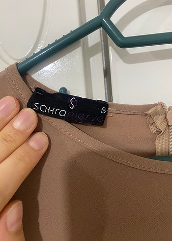 xl Beden camel Renk Bej Uzun Kollu Salaş Kadın Elbise