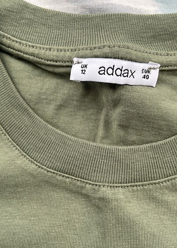 40 Beden Addax Kadın Haki Kısa Kollu Basic Tişört