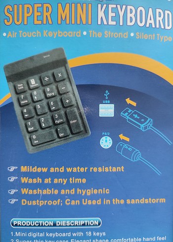 USB/PS2 Mini Num Pad - 18 Tuşlu - Görsel 3