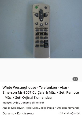 Emerson MS-8007 ses sistemi Uzaktan Kumandası - Görsel 5