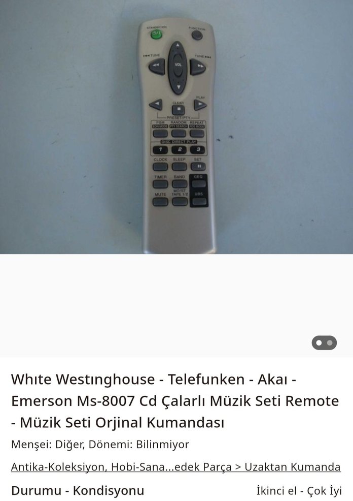 Emerson MS-8007 ses sistemi Uzaktan Kumandası - Görsel 5