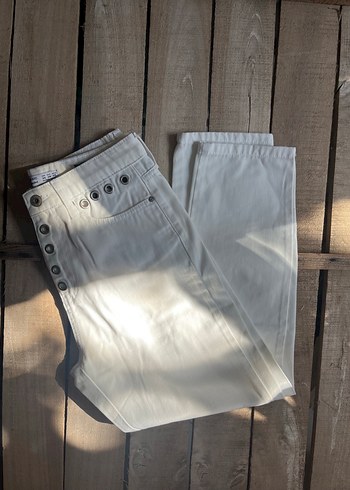 Düğmeli Beyaz Kadın ZARA Pantolon
