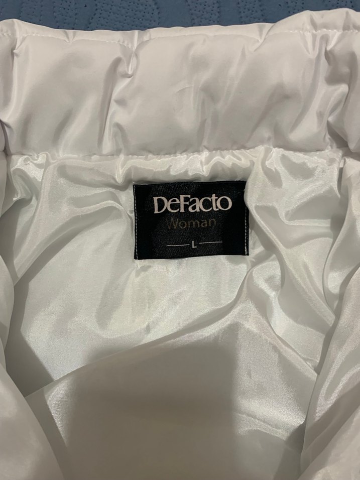 Kadın Beyaz Kışlık Fermuarlı Mont - Görsel 3