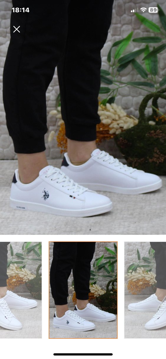 Beyaz Bağcıklı Spor Ayakkabı - Görsel 2