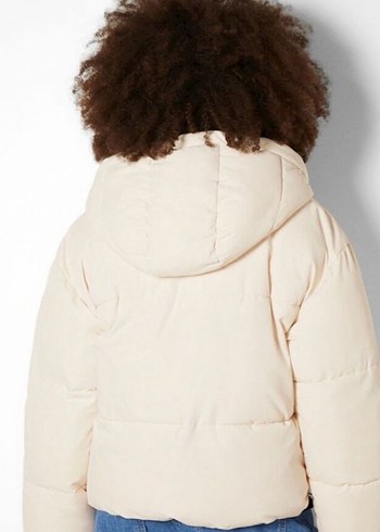 Beyaz Şişme Kadın mont - Görsel 2